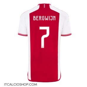 Ajax Steven Bergwijn #7 Prima Maglia 2023-24 Manica Corta